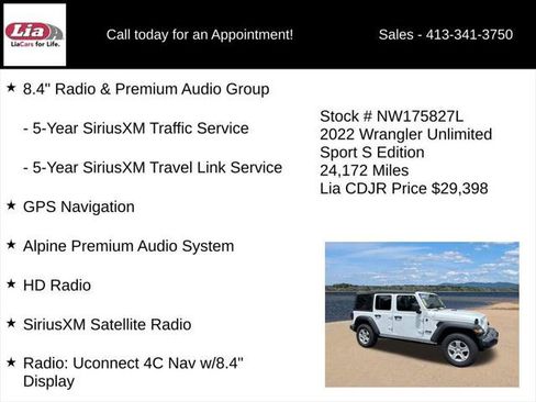 Certified 2022 Jeep Wrangler Unlimited Sport AWD/4WD image 31