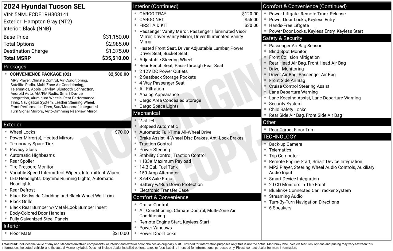Used 2024 Hyundai Tucson SEL w/ Convenience Package AWD/4WD image 5