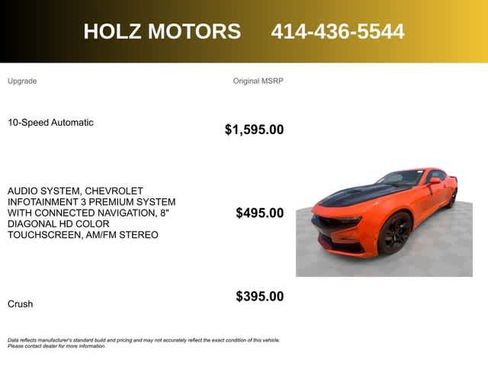 Used 2019 Chevrolet Camaro SS RWD image 5
