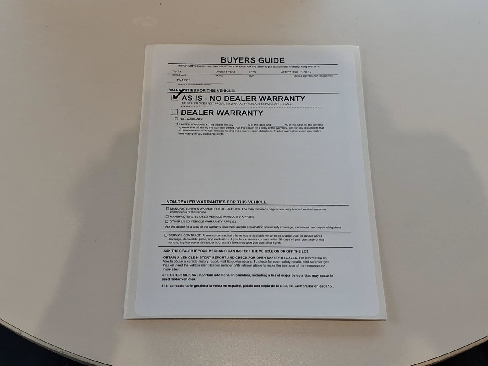 Certified 2020 Toyota Avalon XSE w/ All Weather Liner Package FWD image 33
