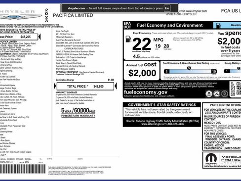 Certified 2023 Chrysler Pacifica Limited FWD image 7