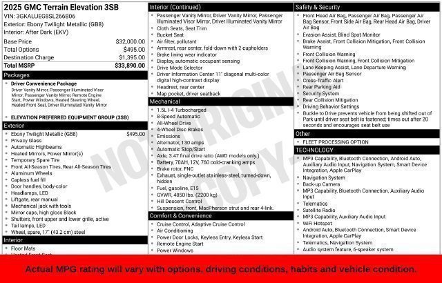 Used 2025 GMC Terrain Elevation AWD/4WD image 38