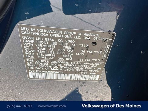 Used 2021 Volkswagen Atlas SE image 21
