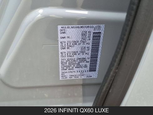 Certified 2026 INFINITI QX60 Luxe w/ Cargo Package FWD image 27