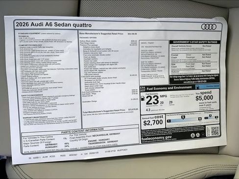 New 2026 Audi A6 Premium Plus AWD/4WD image 13