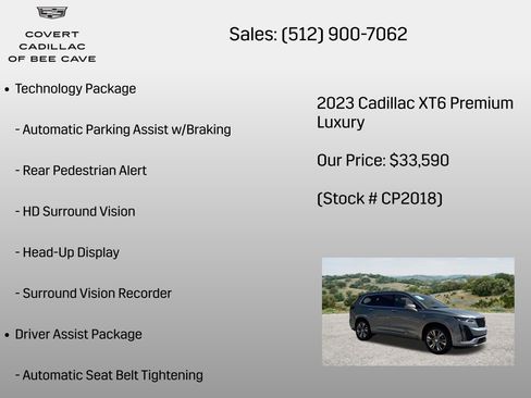 Certified 2023 Cadillac XT6 Premium Luxury w/ Technology Package AWD/4WD image 20