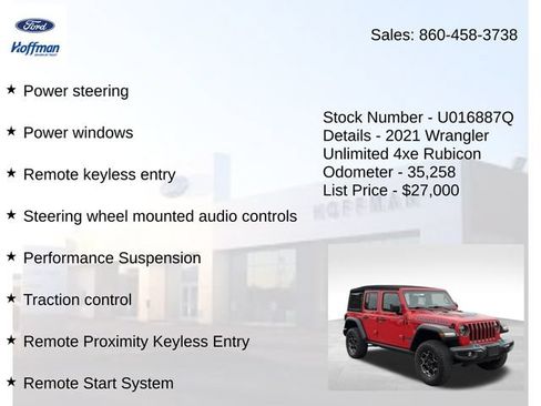 Used 2021 Jeep Wrangler Unlimited Rubicon 4xe w/ Cold Weather Group AWD/4WD image 15