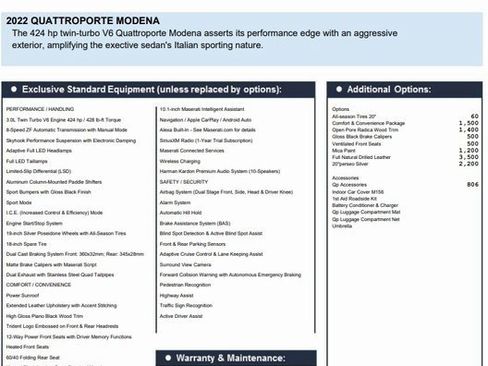Certified 2022 Maserati Quattroporte Modena image 2