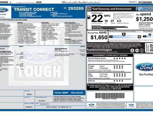 Used 2017 Ford Transit Connect Titanium w/ Titanium Premium Package FWD image 3