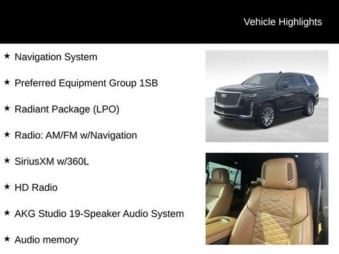 Certified 2023 Cadillac Escalade Premium Luxury w/ LPO, Radiant Package AWD/4WD image 8