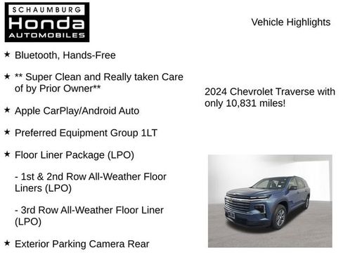 Used 2024 Chevrolet Traverse LT w/ LPO, Floor Liner Package FWD image 7