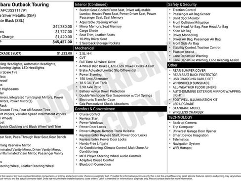 Certified 2025 Subaru Outback Touring w/ Tech Package 3 AWD/4WD image 22