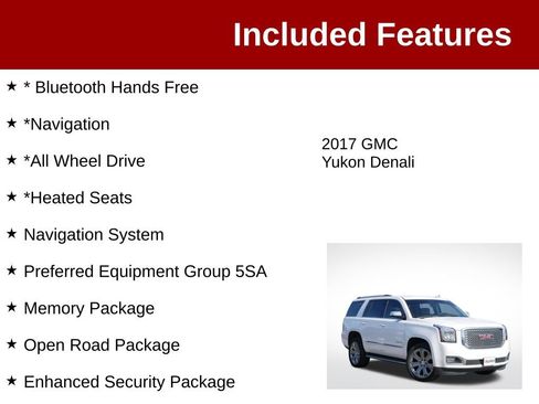 Used 2017 GMC Yukon Denali w/ Open Road Package AWD/4WD image 3