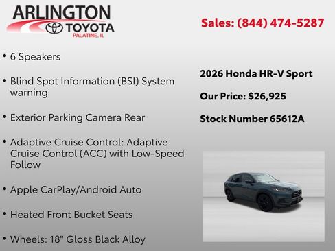 Used 2026 Honda HR-V Sport image 2