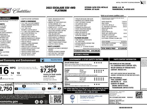 Used 2022 Cadillac Escalade ESV Premium Luxury Platinum image 2