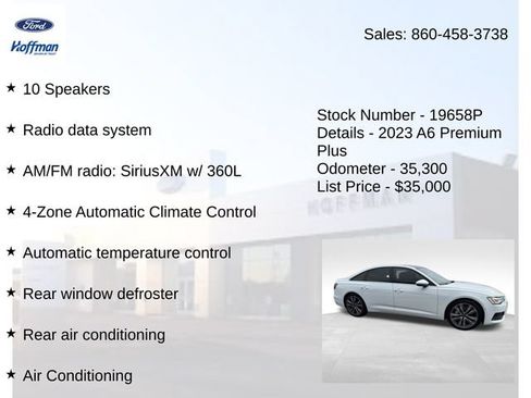Used 2023 Audi A6 Premium Plus w/ Premium Plus Package AWD/4WD image 20