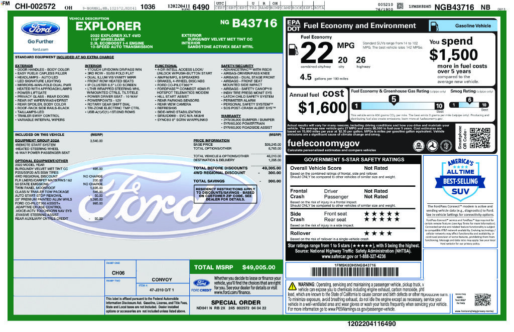 Certified 2022 Ford Explorer XLT w/ Equipment Group 202A AWD/4WD image 16