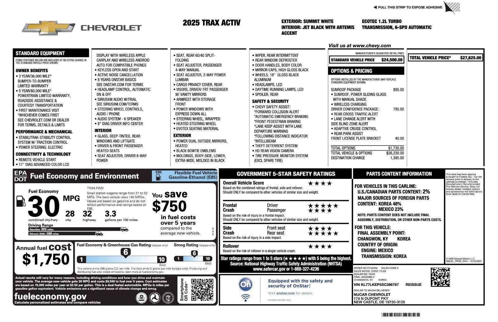 Used 2025 Chevrolet Trax ACTIV w/ Sunroof Package FWD image 3