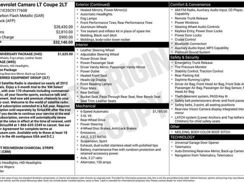 Used 2012 Chevrolet Camaro LT w/ 45th Anniversary Package image 6