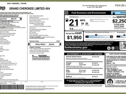 Used 2021 Jeep Grand Cherokee Limited AWD/4WD image 30