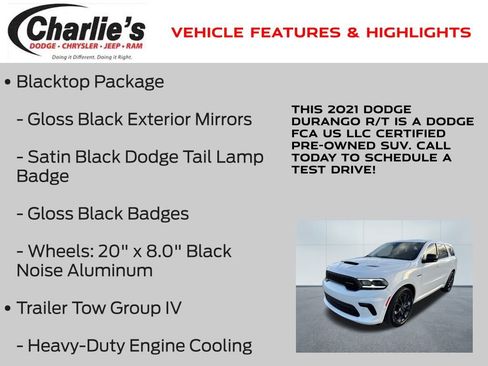Certified 2021 Dodge Durango R/T w/ Blacktop Package image 13