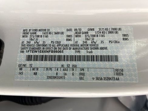 Used 2022 Ford F150 Tremor w/ Equipment Group 402A High image 28