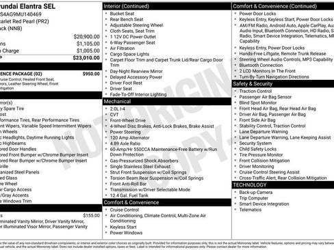 Used 2021 Hyundai Elantra SEL w/ Convenience Package FWD image 31