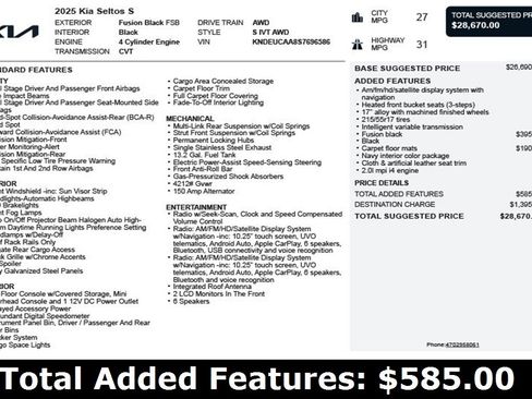 Used 2025 Kia Seltos S image 3