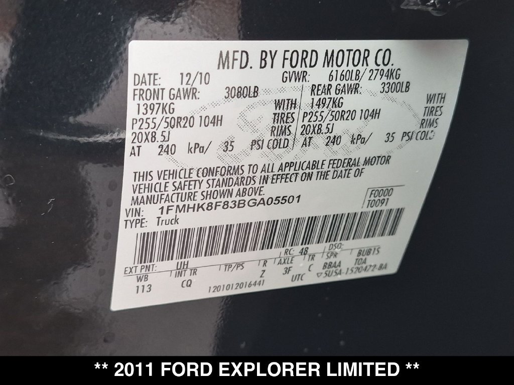 Used 2011 Ford Explorer Limited w/ 302A Rapid Spec Order Code AWD/4WD image 31