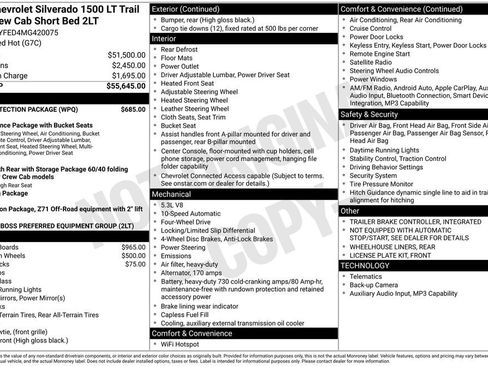 Used 2021 Chevrolet Silverado 1500 LT Trail Boss w/ Bed Protection Package AWD/4WD image 37