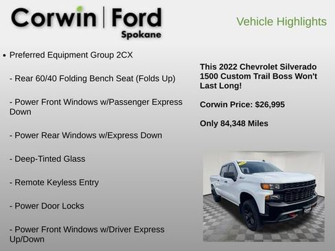 Used 2022 Chevrolet Silverado 1500 Custom Trail Boss image 6