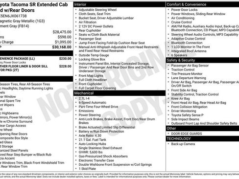 Used 2018 Toyota Tacoma SR w/ SR Convenience Package AWD/4WD image 24
