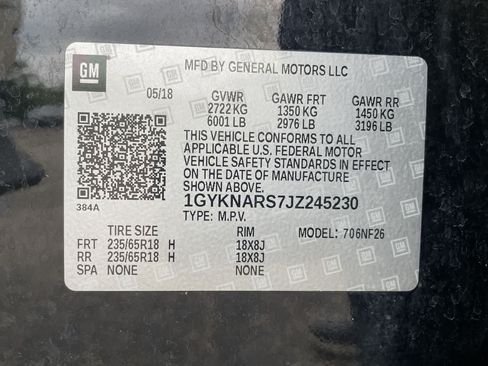 Used 2018 Cadillac XT5 FWD w/ LPO, Wheel Lock Package image 30