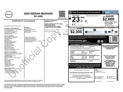 Certified 2025 Nissan Murano SV image 5