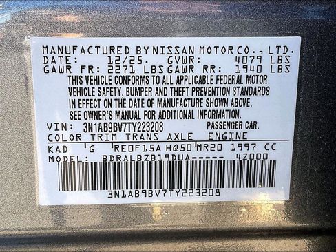 New 2026 Nissan Sentra S w/ Floor Mat Package image 14