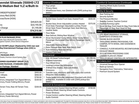 Used 2015 Chevrolet Silverado 2500 LTZ w/ Duramax Plus Package image 27