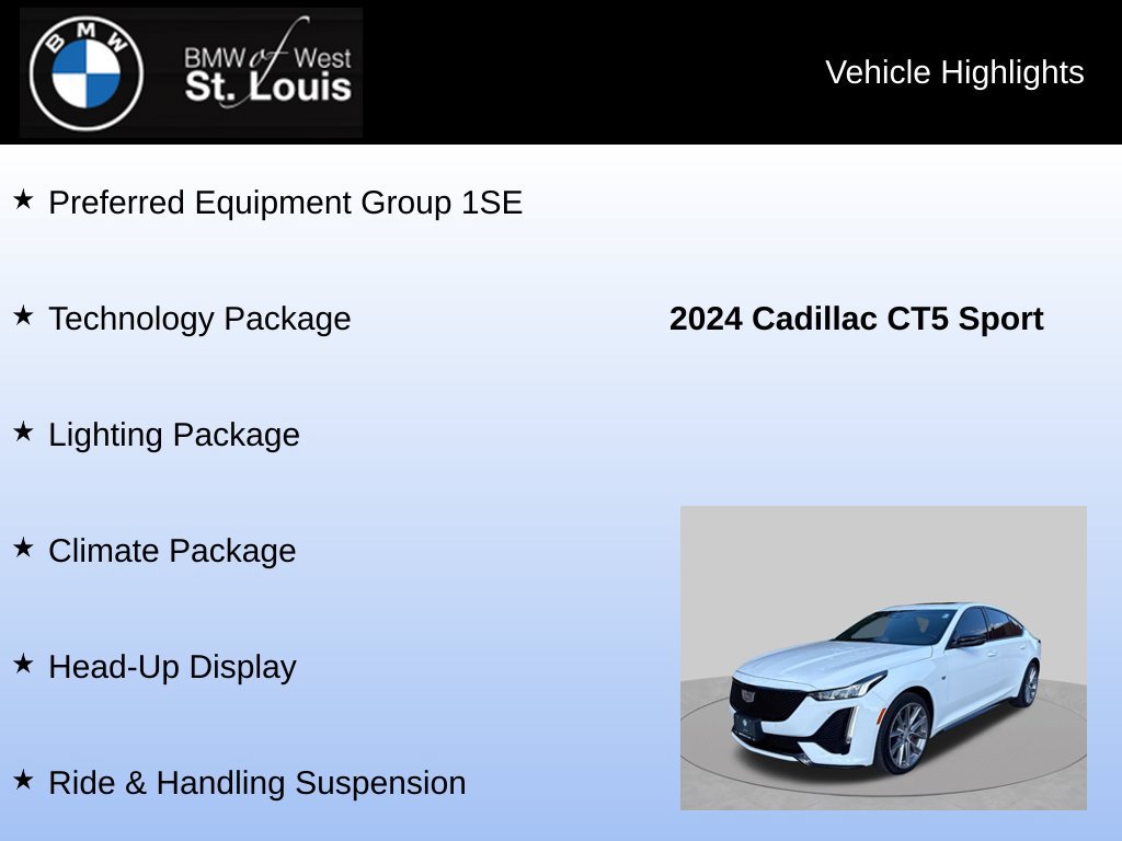 Used 2024 Cadillac CT5 Sport w/ Climate Package AWD/4WD image 8