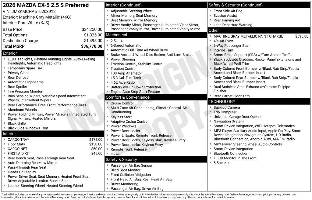 New 2026 MAZDA CX-5 Preferred AWD/4WD image 3