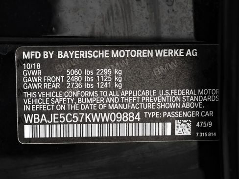 Used 2019 BMW 540i w/ M Sport Package image 73