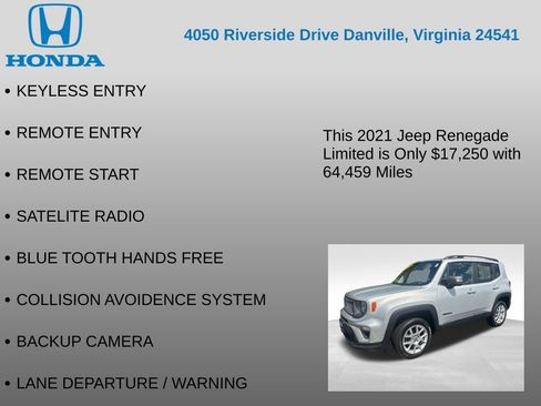 Used 2021 Jeep Renegade Limited w/ Trailer Tow Group AWD/4WD image 7