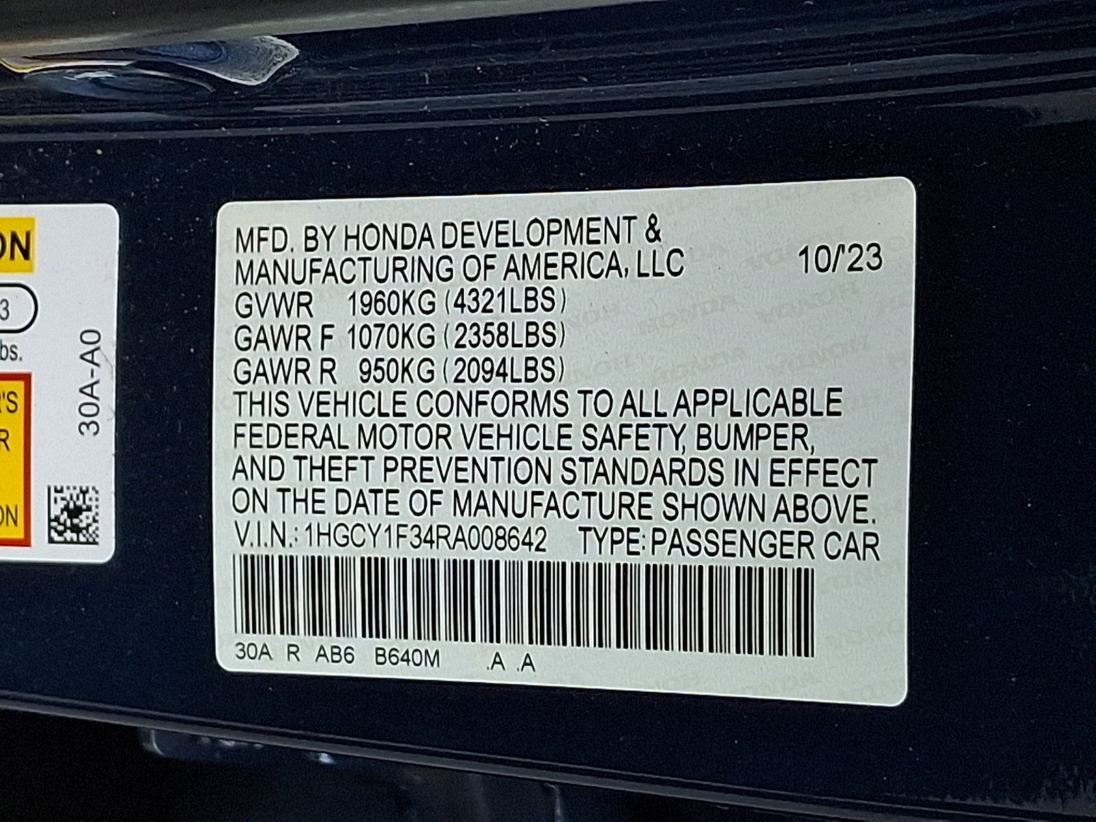 Certified 2024 Honda Accord EX image 28