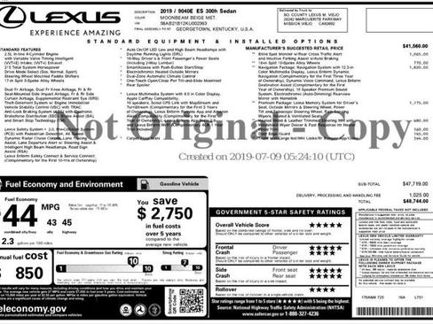 Used 2019 Lexus ES 300h w/ Premium Package FWD image 4