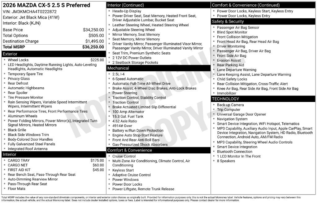New 2026 MAZDA CX-5 Preferred AWD/4WD image 33