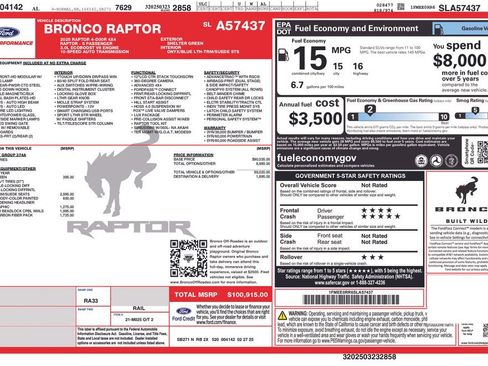 Used 2025 Ford Bronco Raptor w/ Interior Carbon Fiber Pack image 7