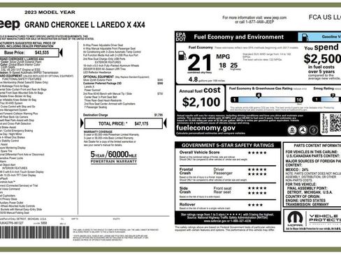 Used 2023 Jeep Grand Cherokee L Laredo image 3