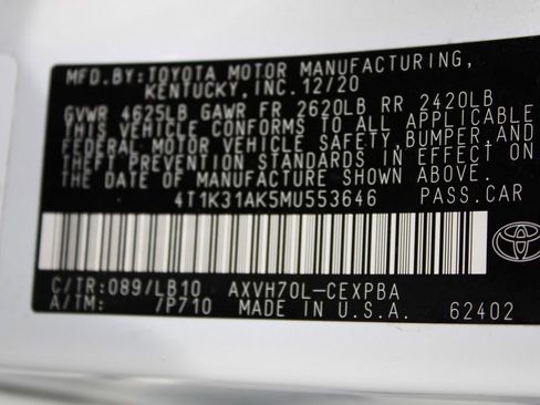 Used 2021 Toyota Camry XSE FWD image 65
