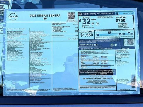 New 2026 Nissan Sentra SR w/ Floor Mat Package image 13