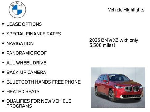 Used 2025 BMW X3 xDrive30i w/ Premium Package image 9