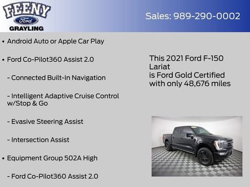 Used 2021 Ford F150 Lariat w/ Equipment Group 502A High AWD/4WD image 9