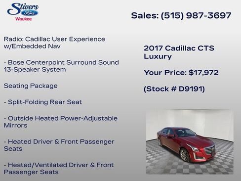 Used 2017 Cadillac CTS Luxury AWD/4WD image 16